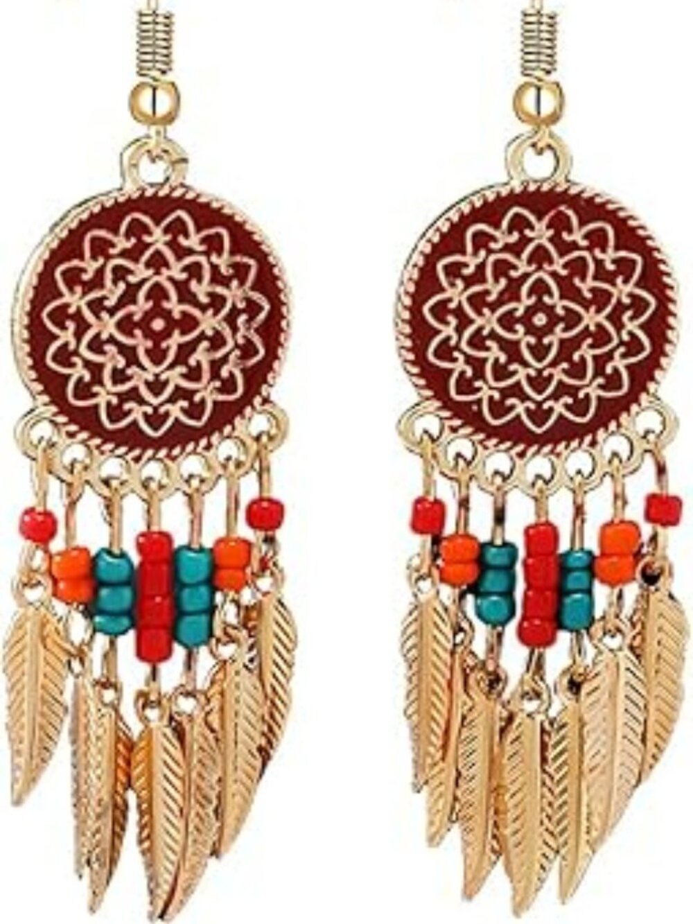 NEW Bohemian Dream Catcher Feather Earrings Bohemian Western Boho Trendy